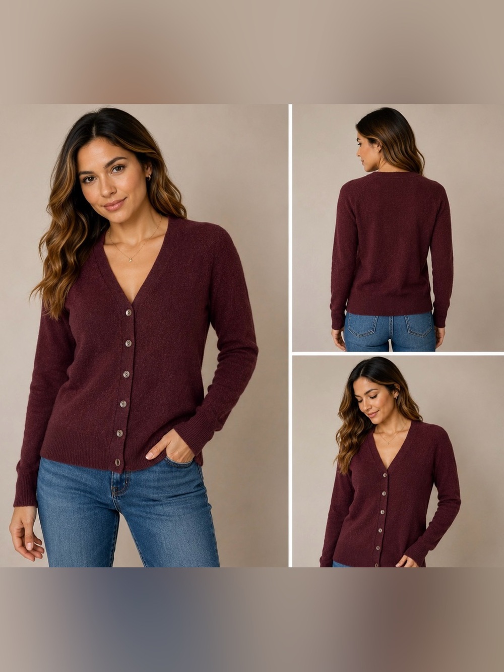 Mercantile Women’s Burgundy Button Front Cardigan Sweater Size XS
